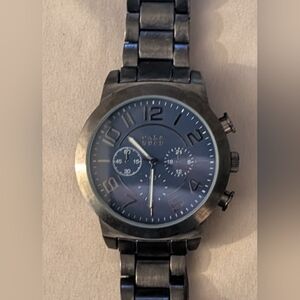 WORKING Mens Black And Blue Oak And Rush Faux Chrono